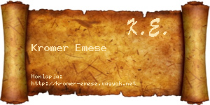 Kromer Emese névjegykártya